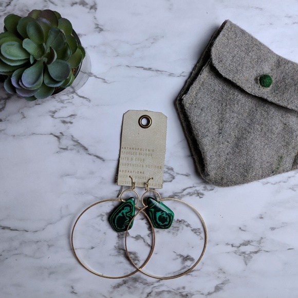 Anthropologie Bell Tower Hoop Earrings - Picture 3 of 4